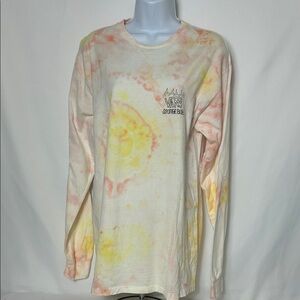 Vans Sponge Bob Square Pants Cartoon Long Sleeve Pullover Tie Dye T-shirt Medium
